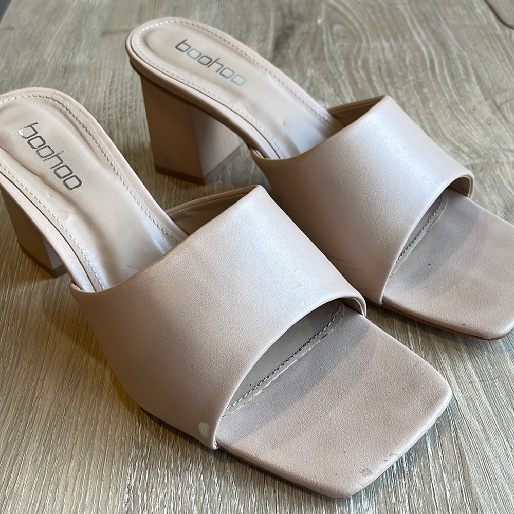 nude square toe heels
